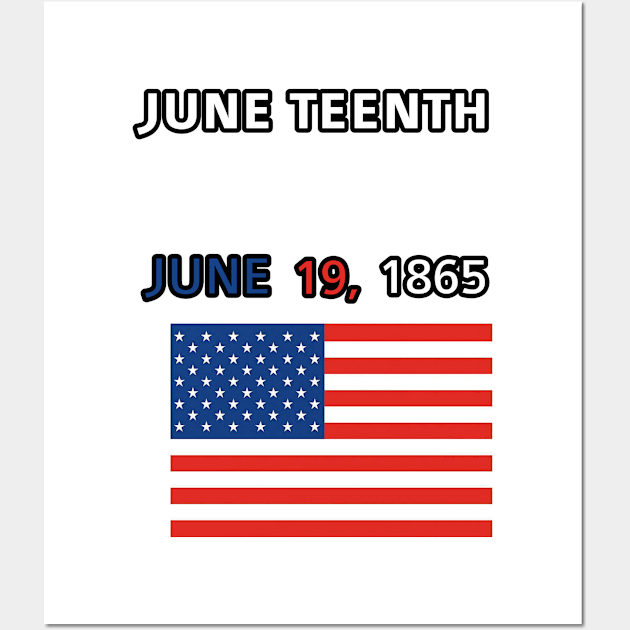 (June Teenth) t-shirt with American flag Wall Art by MN-STORE